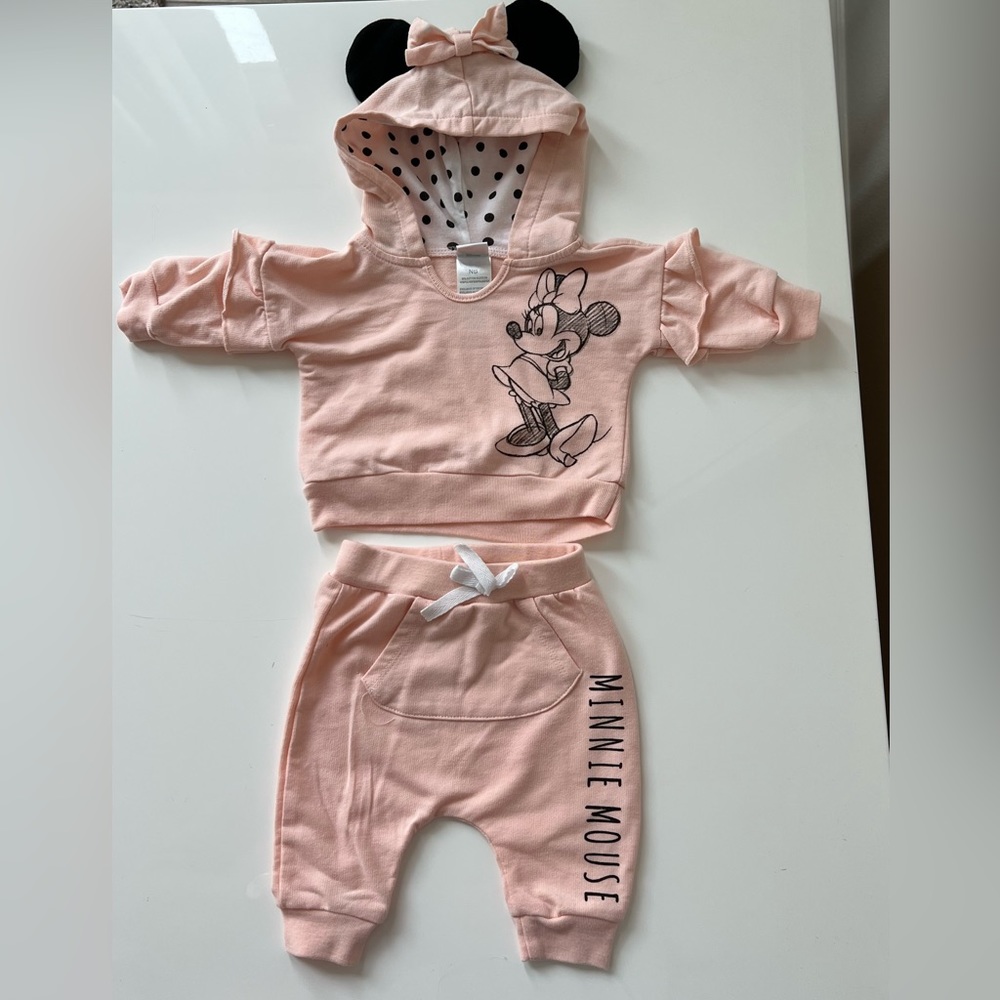 Baby Girls Disney Mickey Mouse and Friends Minnie Hooded Sweatshirt and Joggers